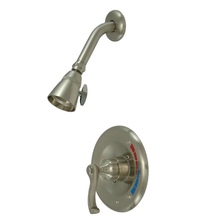 Kingston Brass Shower Faucet, 2, Wall Mount, Brushed Nickel KB8638FLSO